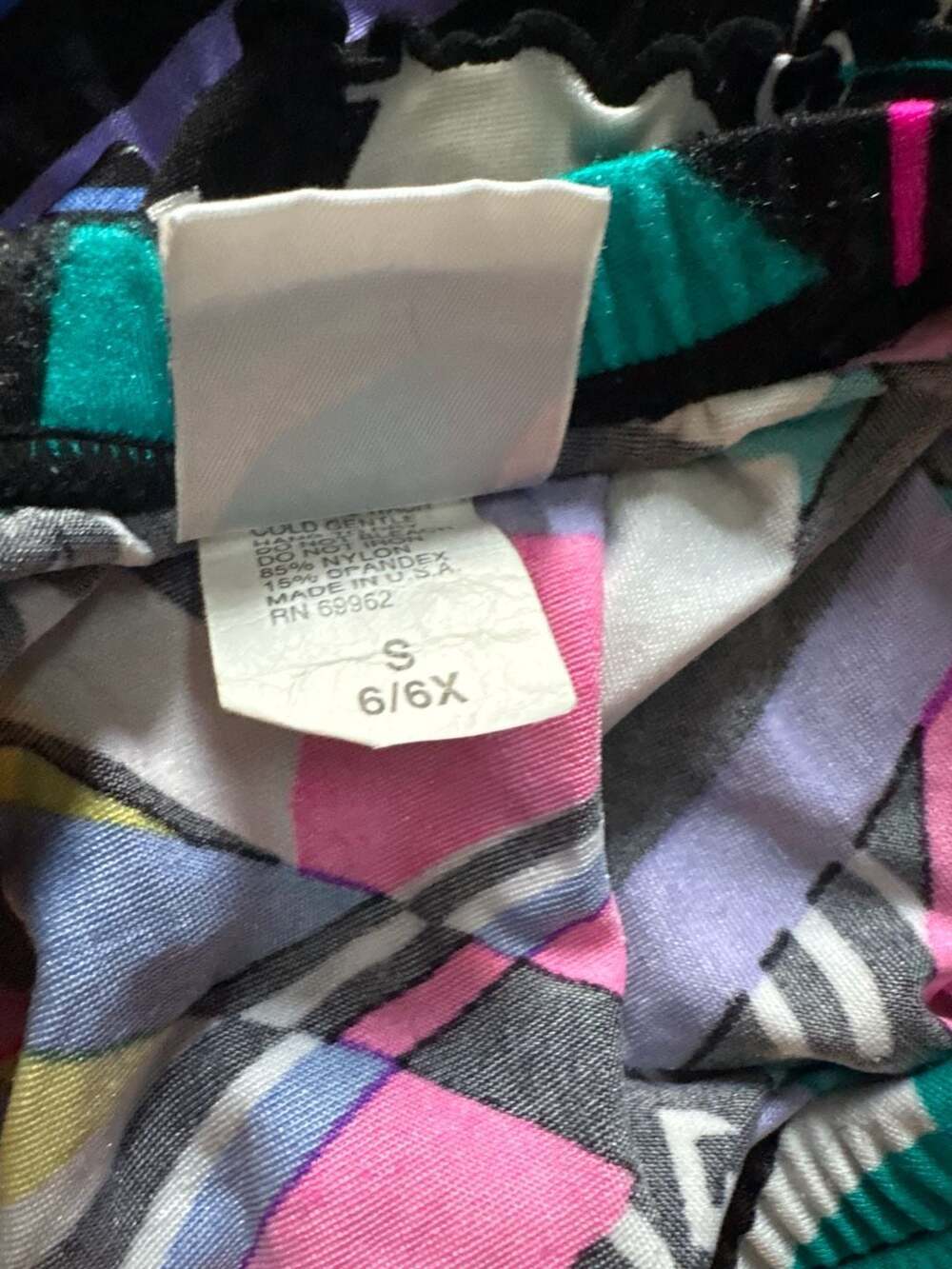 Vintage 90s Pro Spirit Girls Abstract Neon Geometric Workout skirt - Picture 3 of 3